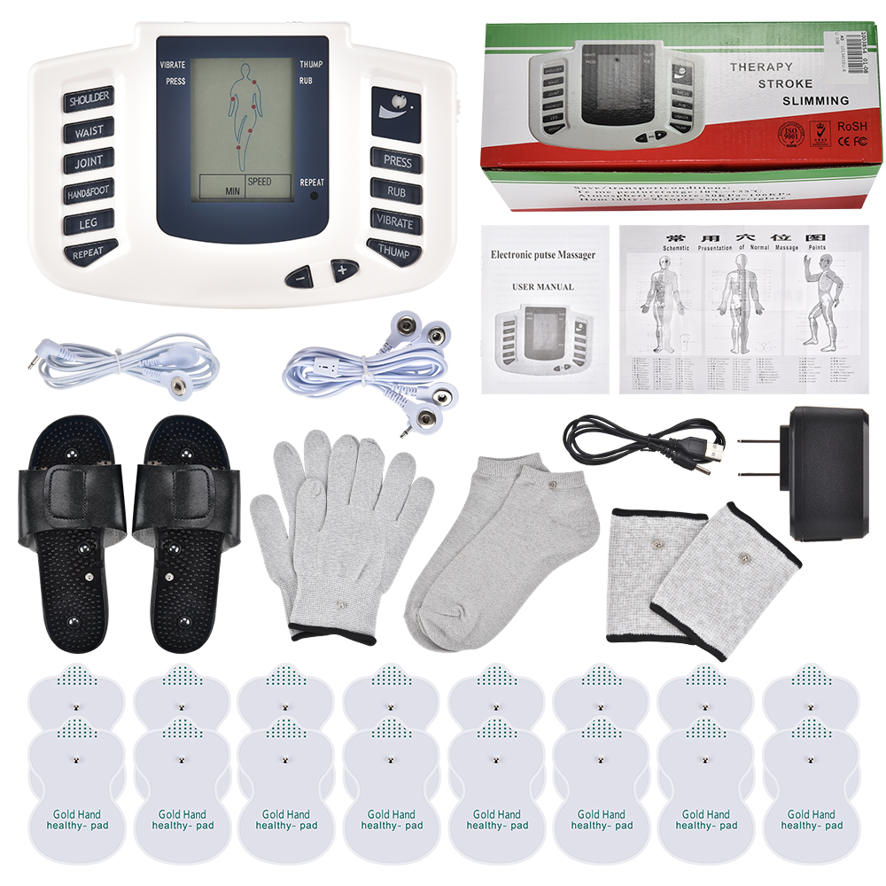 Electroestimulador muscular TENS Ems, almohadillas de electrodos para  terapia de acupuntura corporal, masajeador, fisioterapia, estimulador de  pulso