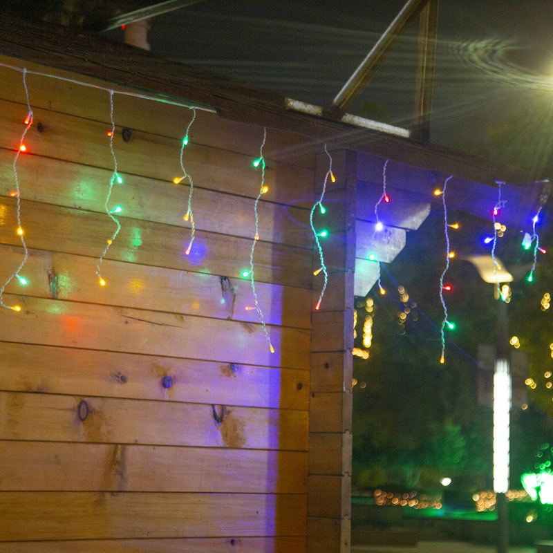 RXUNS - Luz de carámbano de Navidad para exteriores, iluminación colgante de carámbano conectable de 8 modos, impermeable para aleros, fiesta, decoración de Navidad, 4M, 96 LED