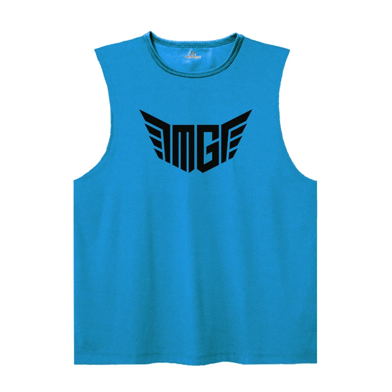Muscleguys - Camiseta sin mangas de Fitness para hombre, chaleco deportivo informal, ropa de culturismo suelta, secado rápido, transpirable