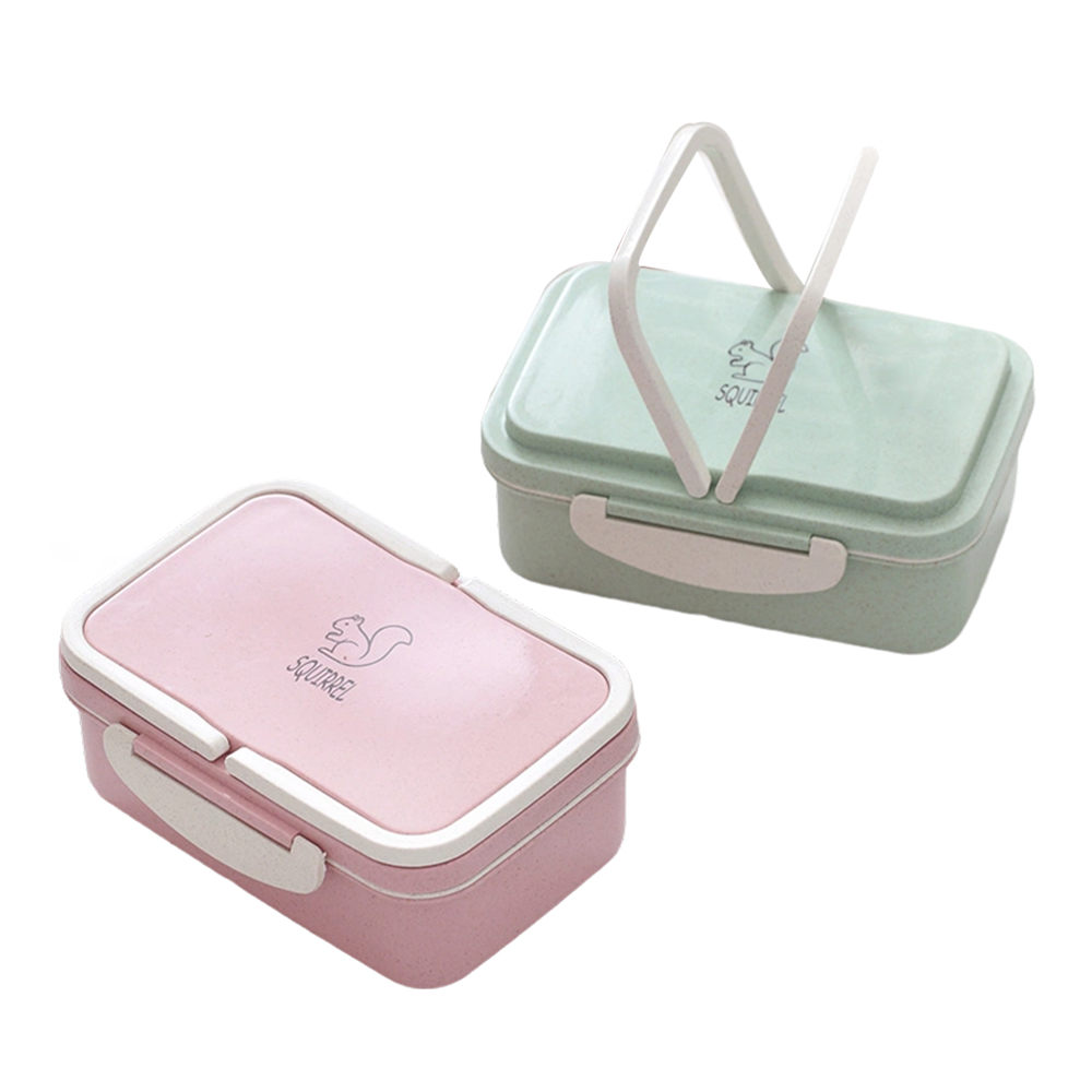 Fiambrera portátil Kawaii para niños y niñas, caja de plástico para Picnic,  Bento, microondas, con compartimentos