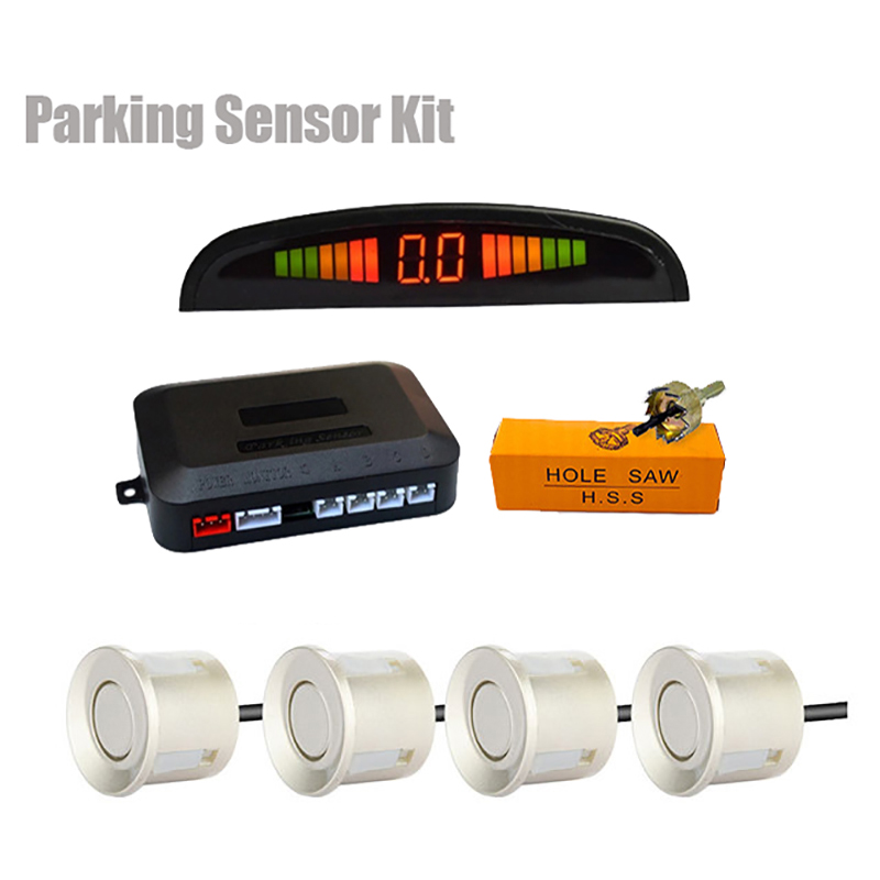 Comprar Kit de sensores de aparcamiento con LED para coche, 4 sensores,  22mm, sistema indicador de alerta de sonido de Radar inverso, 8 colores,  12V