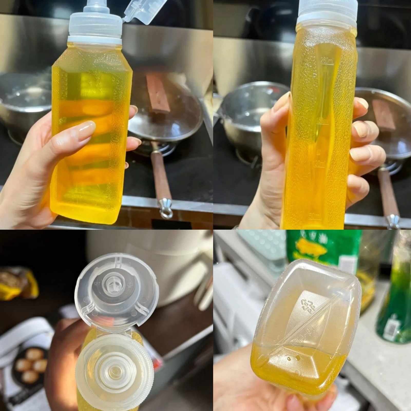 Bewildely ABS botella de aceite de cocina a prueba de polvo tipo