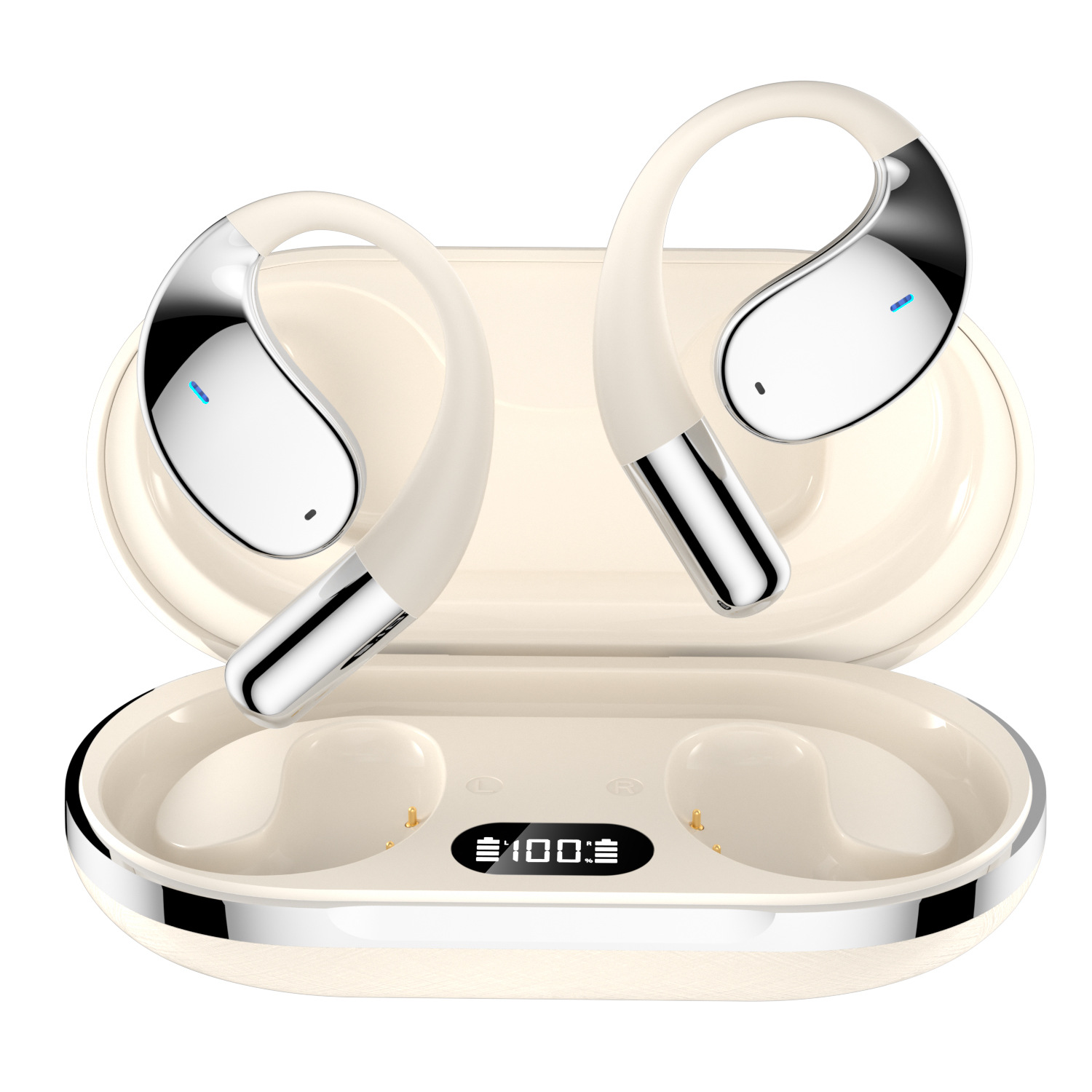 SANLEPUS YYK-Q39 Wireless Bluetooth 5.4 Headphones with HiFi and Ultra-Powerful Bass - 60 Hours Battery Life, Open-Ear Sports Design, Ergonomic Fit - Ideal for Runners and Fitness Enthusiasts