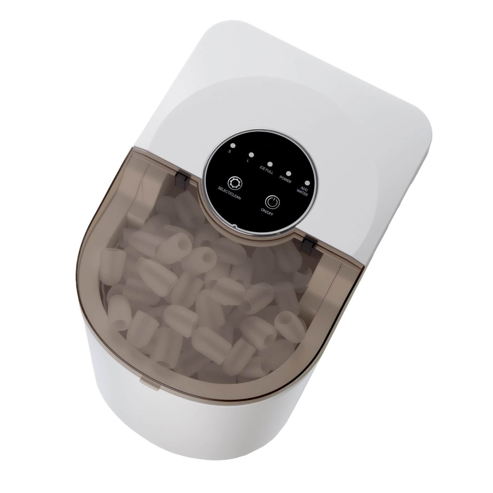 SucceBuy Countertop Ice Maker_ Produces 7 Cubes in 6 Minutes_ 11.8 kg Daily Capacity_ Portable Ice Machine with Self-Cleaning Function_ Includes Ice Scoop_ Offers Two Sizes of Bullet Ice for Home_ Kitchen_ Office_ Bar_ and Parties