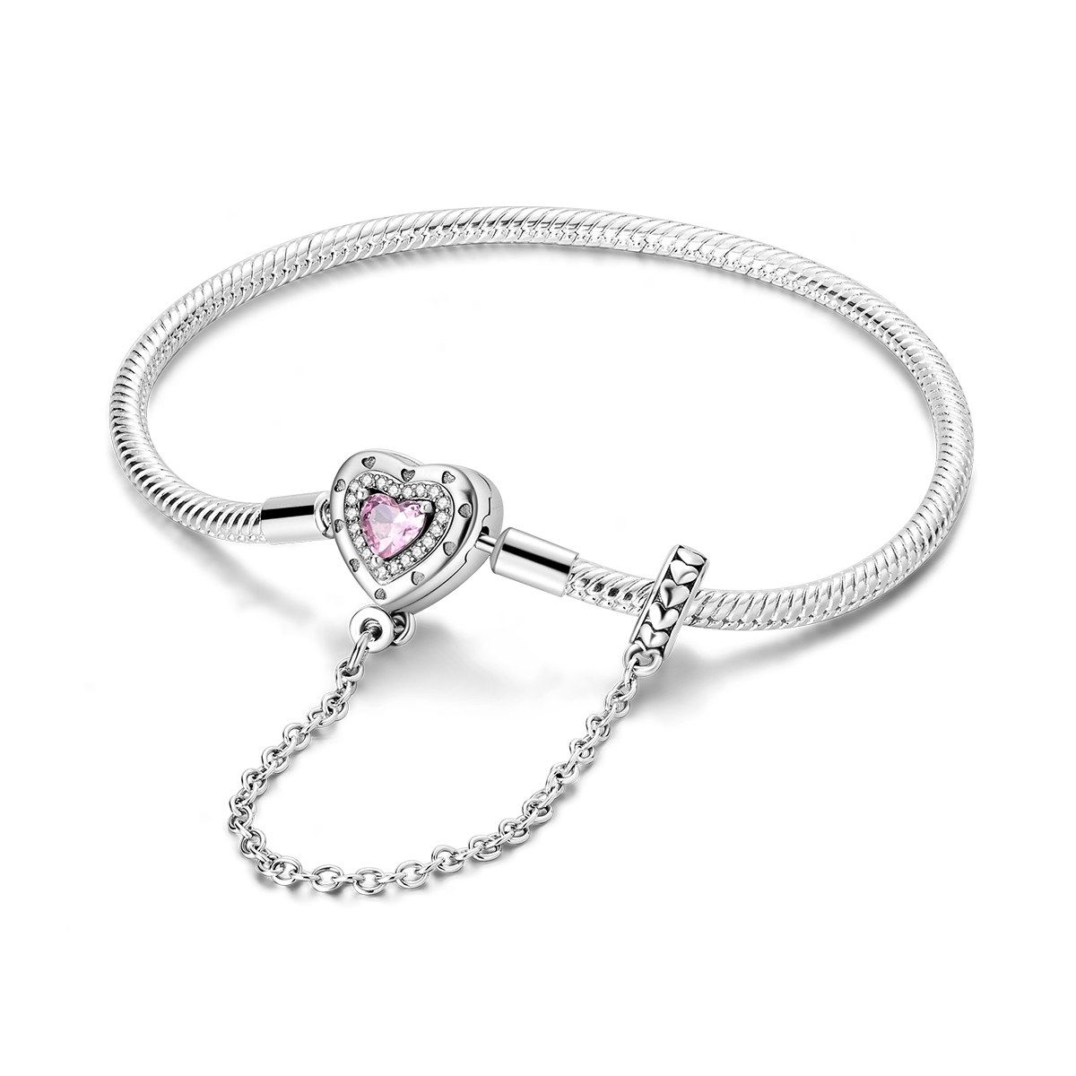 Pulseras LAZA de 17-20 cm con diseño de hoja, trébol, mariposa y corazón, compatibles con dijes y cuentas, plata 925, joyería de moda para mujer