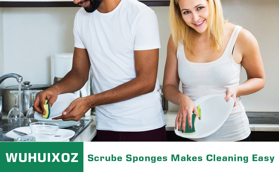 MAVGV 24 Pack Kitchen Cleaning Sponges,cleaning power  for fun everyday job.