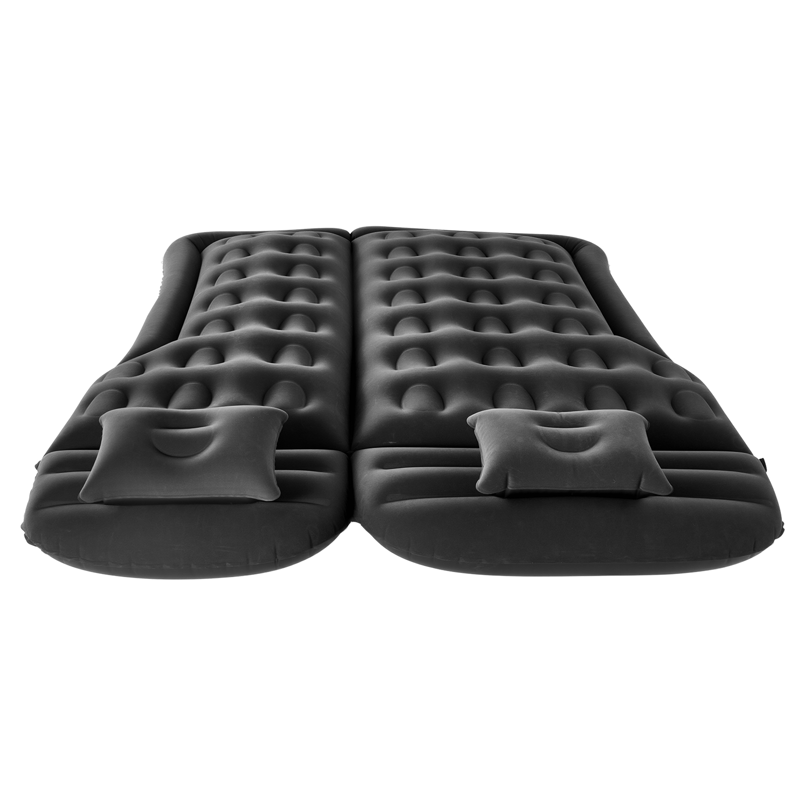 SucceBuy Inflatable Car Air Mattress, Comfortable Travel Sleeping Pad with Flocking Surface, Includes Air Pump, 2 Pillows, Nozzle, and Carry Bag, Suitable for SUVs, MPVs, and Sedans, Black