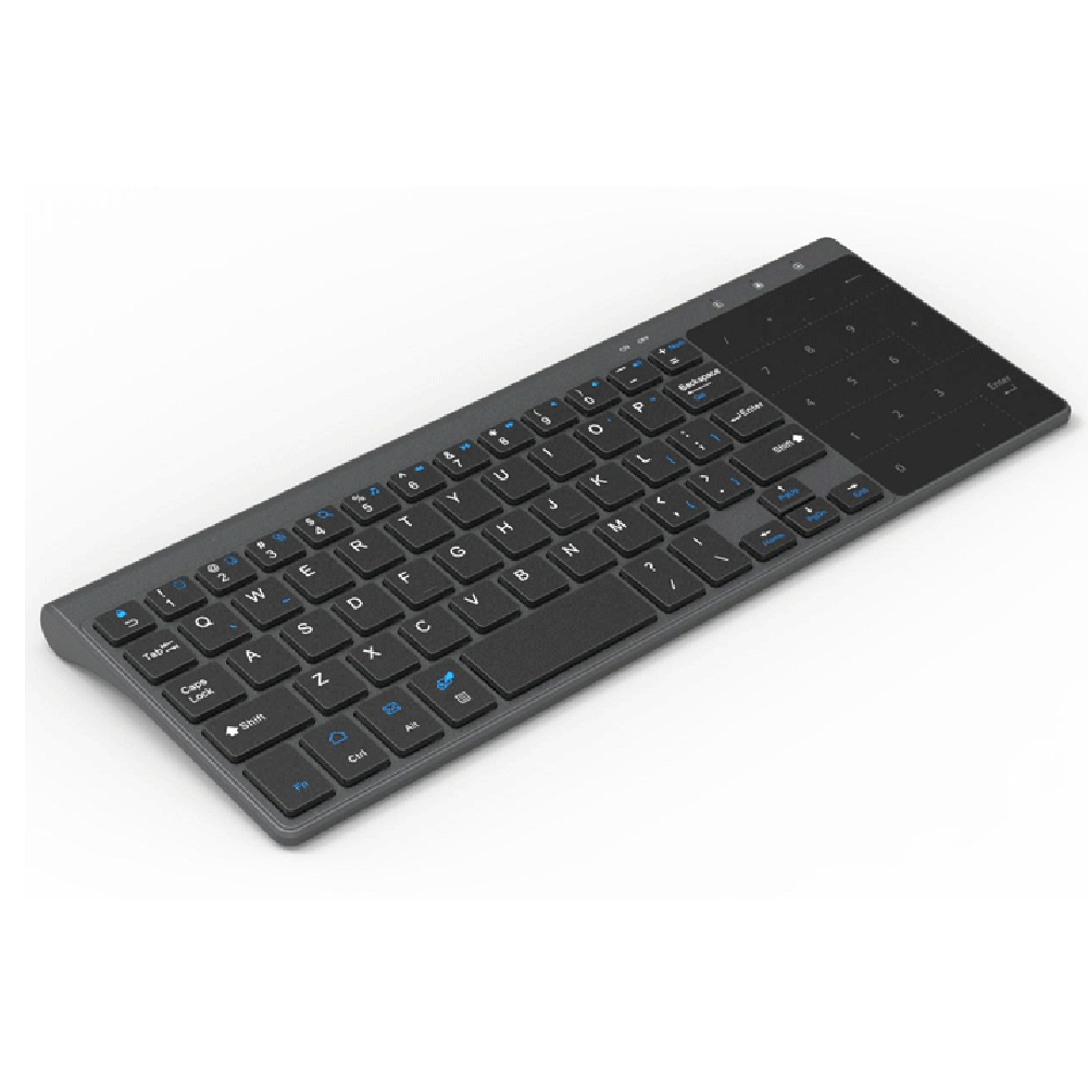 Mini teclado 2.4G inalámbrico delgado luz 78 teclas USB multimedia pequeño  para PC, computadora portátil (negro)