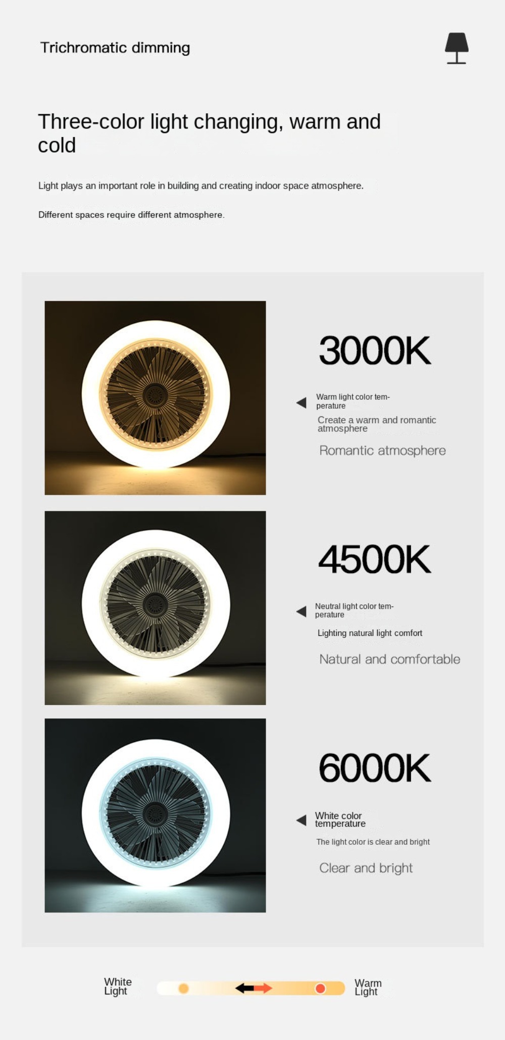 Modern Design E27 Simple Practical Indoor Multifunction Suspension Smart Fan Light_voghion.com