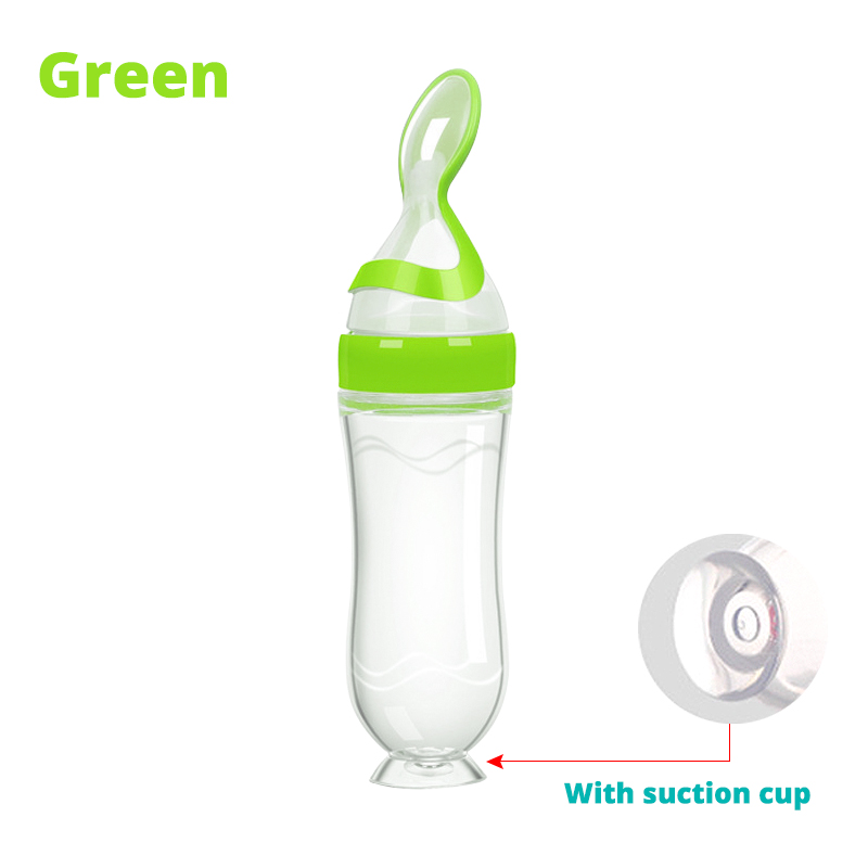 SLAIXIU - Biberón de alimentación para bebé, cuchara, biberón de leche, alimentador de entrenamiento para bebé, suplemento alimenticio, cuchara de alimentación, gadgets para bebé sin BPA