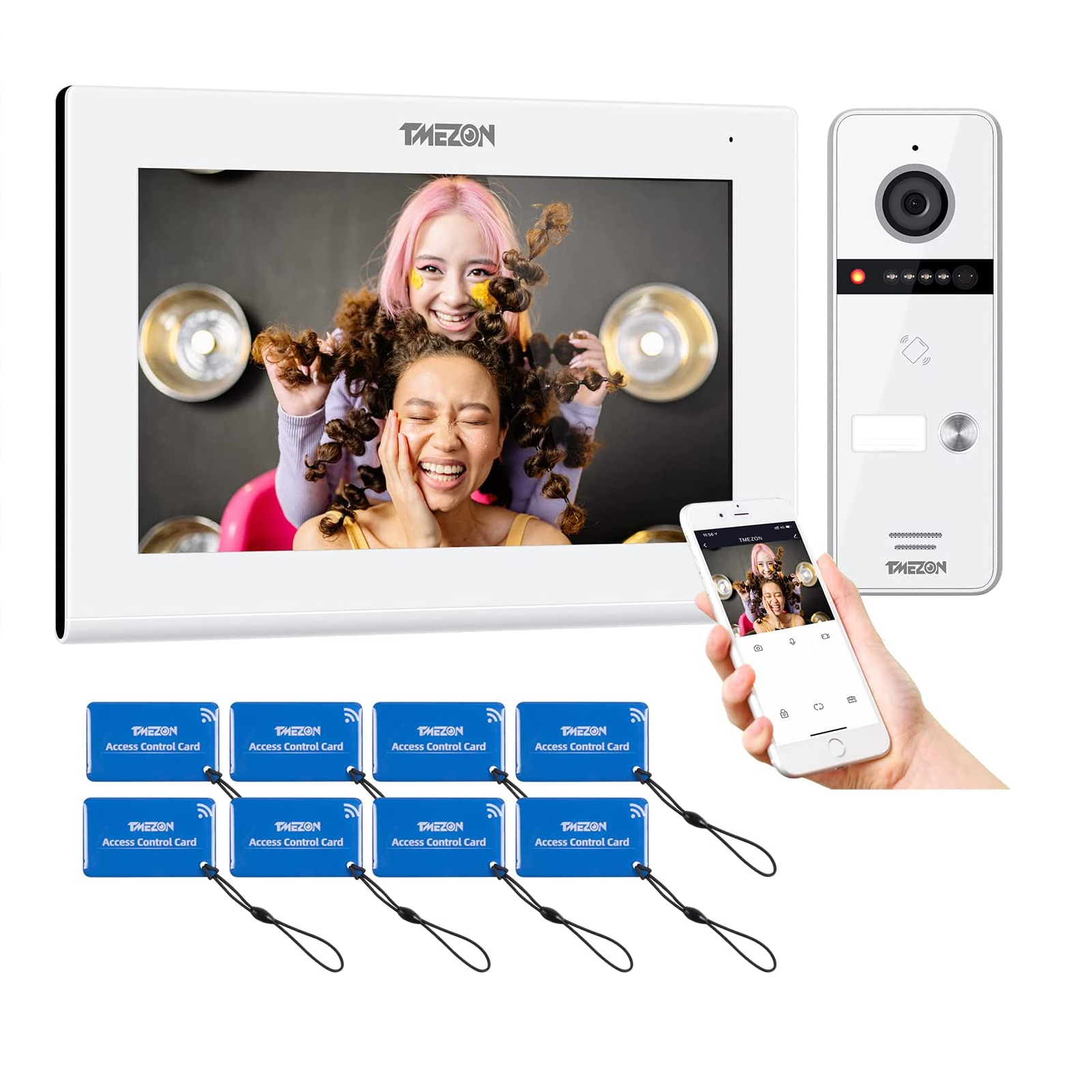 TMEZON Sistema de videoportero WiFi para el hogar, timbre con cámara de  1080 py pantalla táctil de 10 pulgadas, monitor de video, teléfono de  puerta