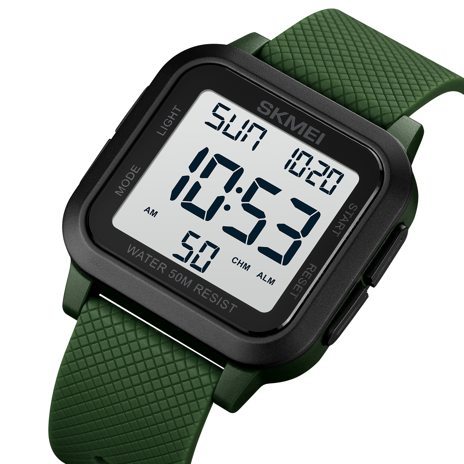 Reloj digital para hombre, impermeable, podómetro, reloj deportivo,  contador de pasos, calorías, reloj militar con cronómetro, alarma