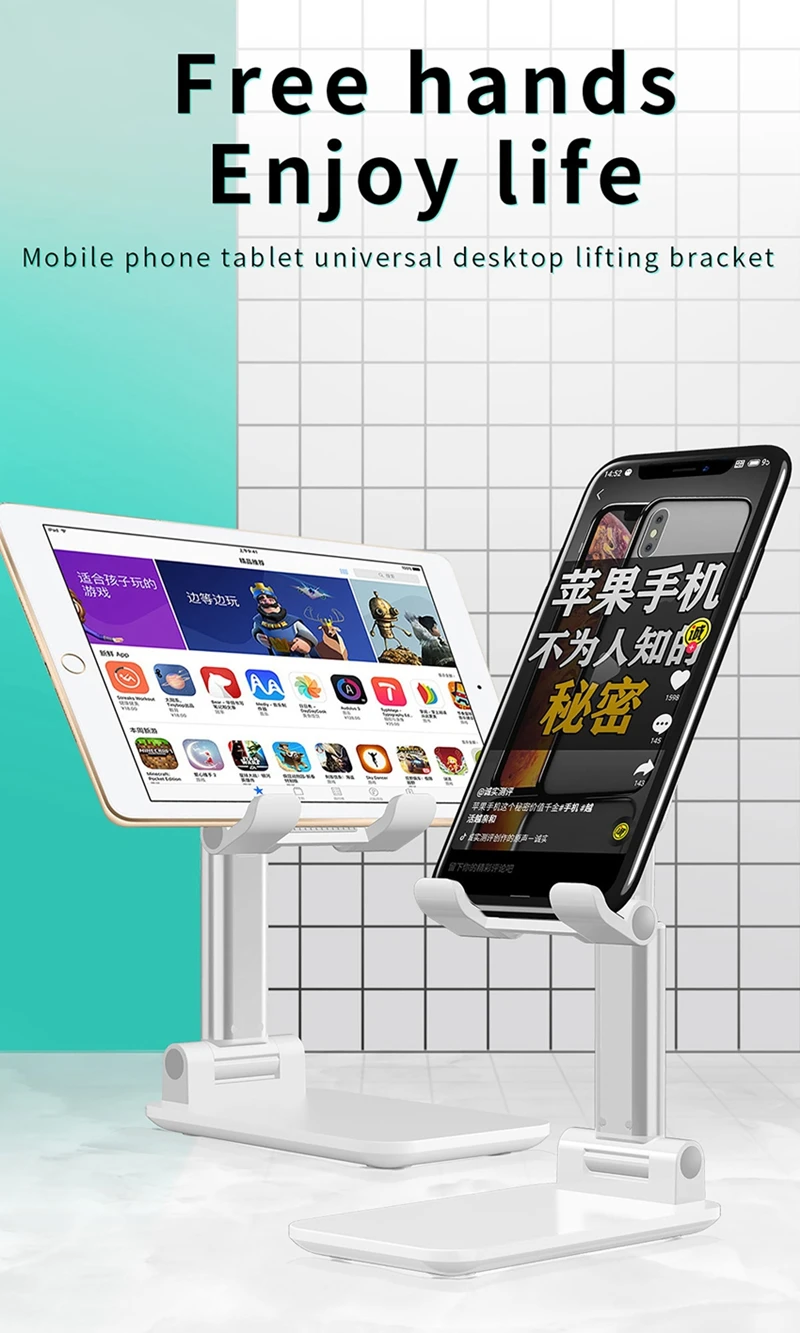 New Pink Mirror Phone Stand Suitable for Adjustable Desktop Tablet Stand Universal Desktop Phone Stand_voghion.com