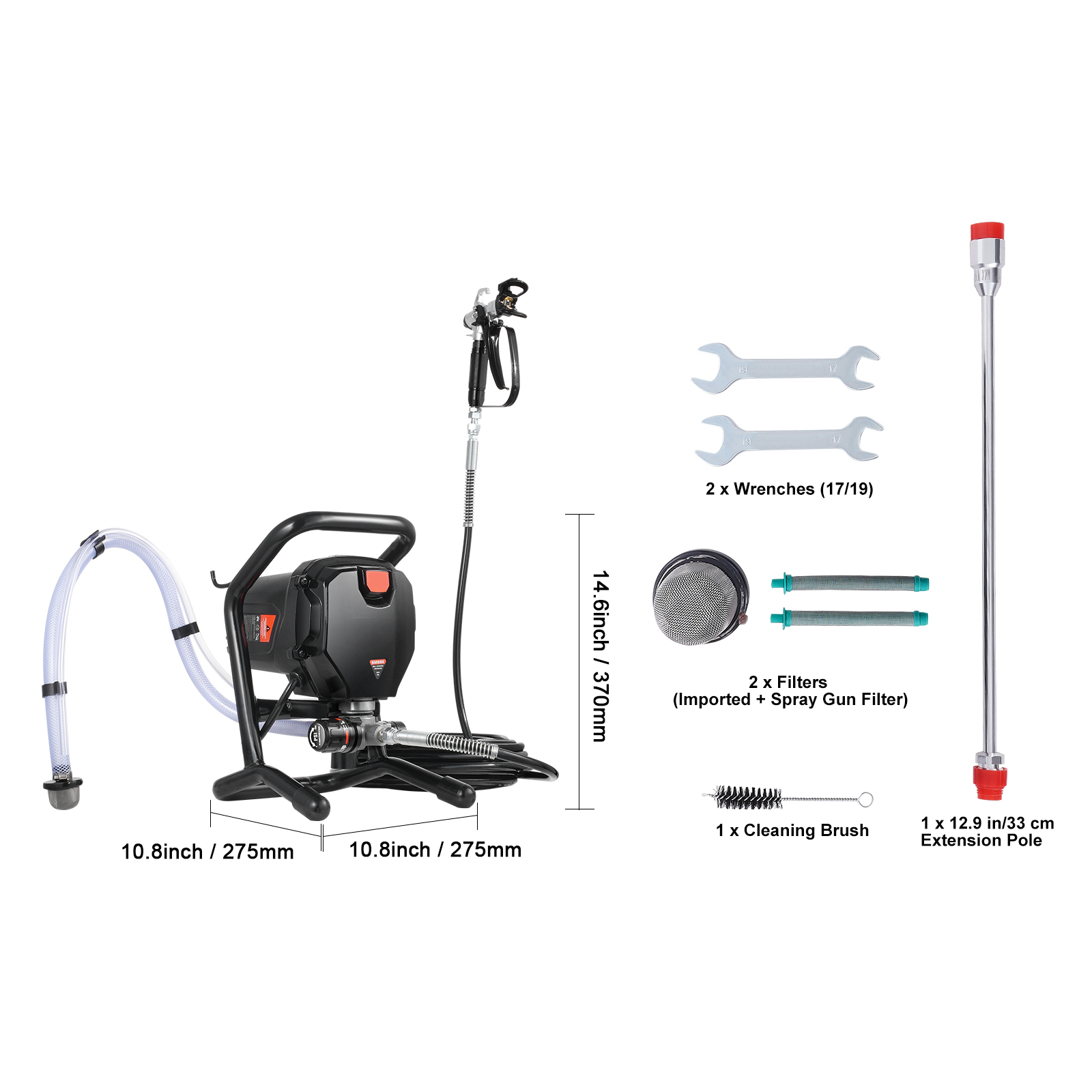 SucceBuy Stand Airless Paint Sprayer_ 750W 3000PSI High-Efficiency Electric Sprayer_ Fine and Even Painting