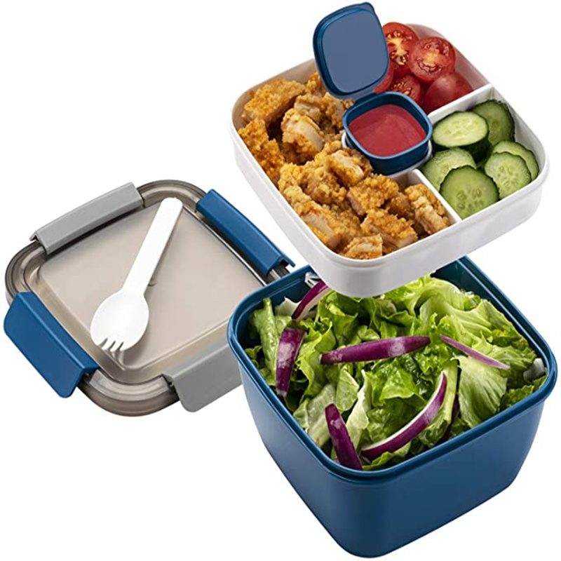 Fiambrera Bento con 2 compartimentos, contenedor para ensaladas, cuencos  para ensaladas