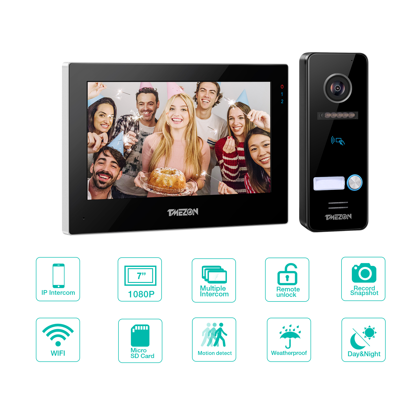 TMEZON Videoportero WiFi 4 Hilos, Portero automatico WiFi con Monitor de  Pantalla táctil IP de 10 Zoll,1080P Timbre con Camara,TuyaSmart App