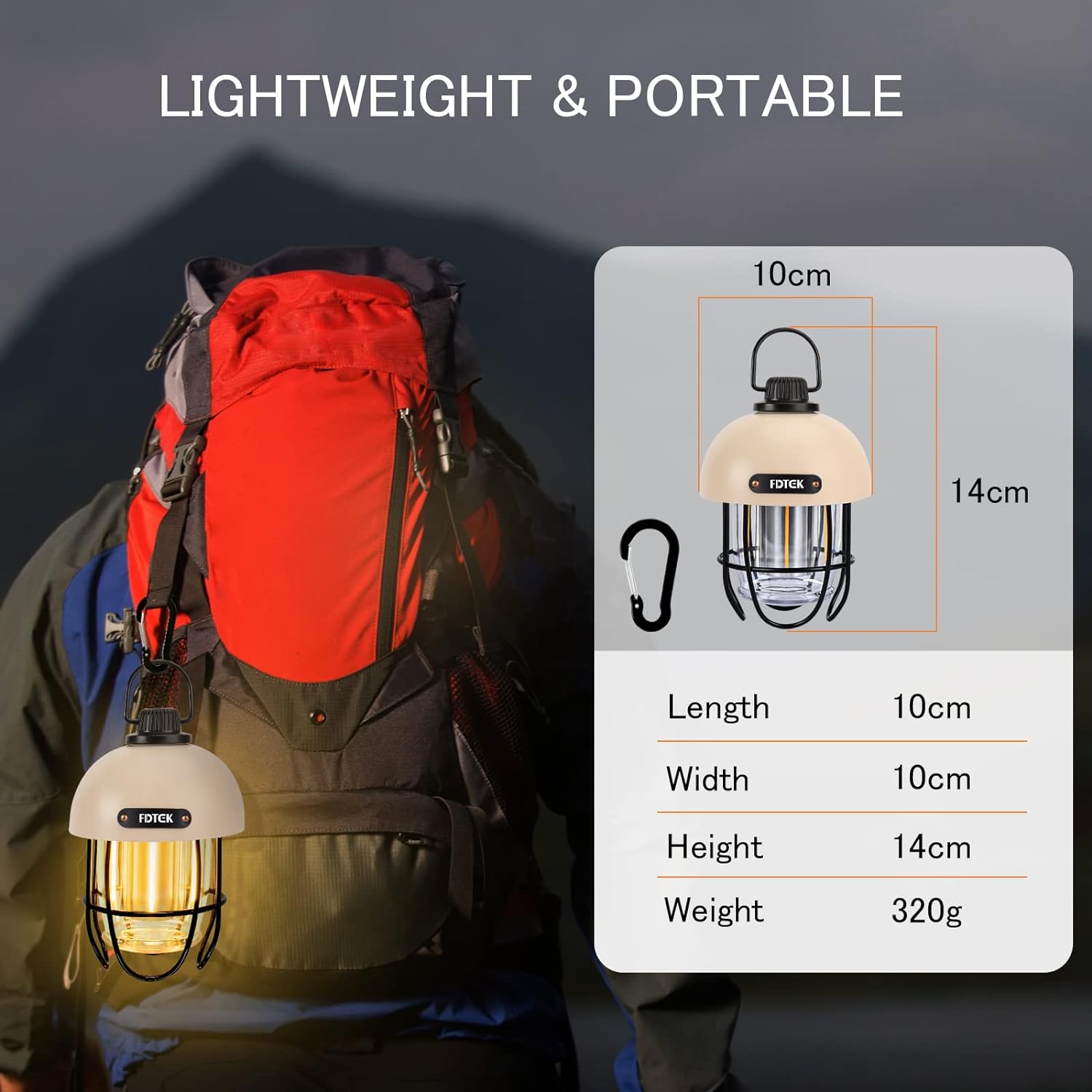 Luz de Camping regulable IPX4 de 2000mA, luces multiusos impermeables ...