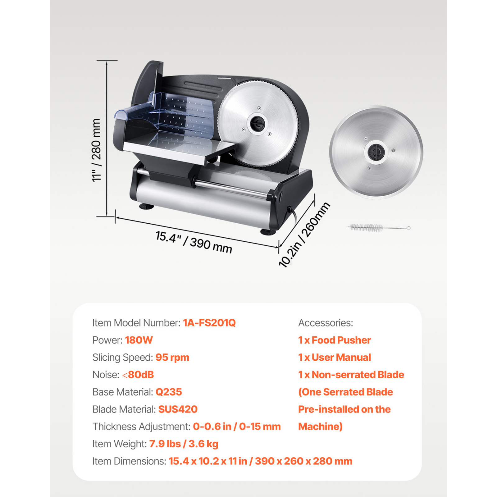SucceBuy Commercial Meat Slicer_Electric Deli Food Slicer_ 180W Meat Cutter_Food Slicer Machine for Meat Vegetables Hard Bread