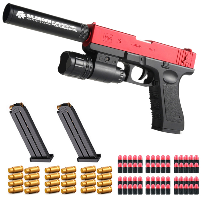 Toy Gun Soft Bullet_ Cool Toy Pistol with 60 Pcs EVA Darts_ Shell Ejecting Shooting Games Educational Model_ Great Gift for Kids