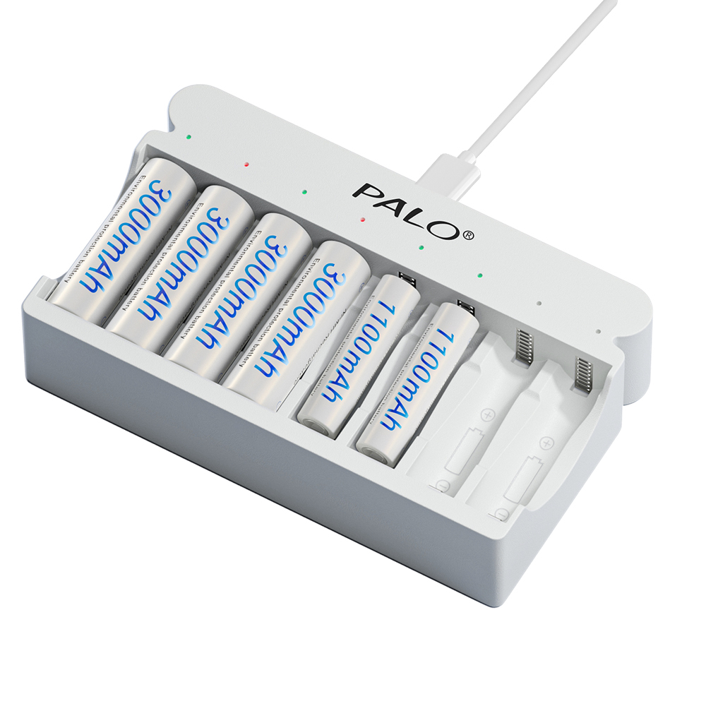 8 paquetes de baterías recargables AA de 3000 mAh con 8 paquetes de  baterías recargables AAA de 1100 mAh de alta capacidad 1.2 V Ni-MH baja