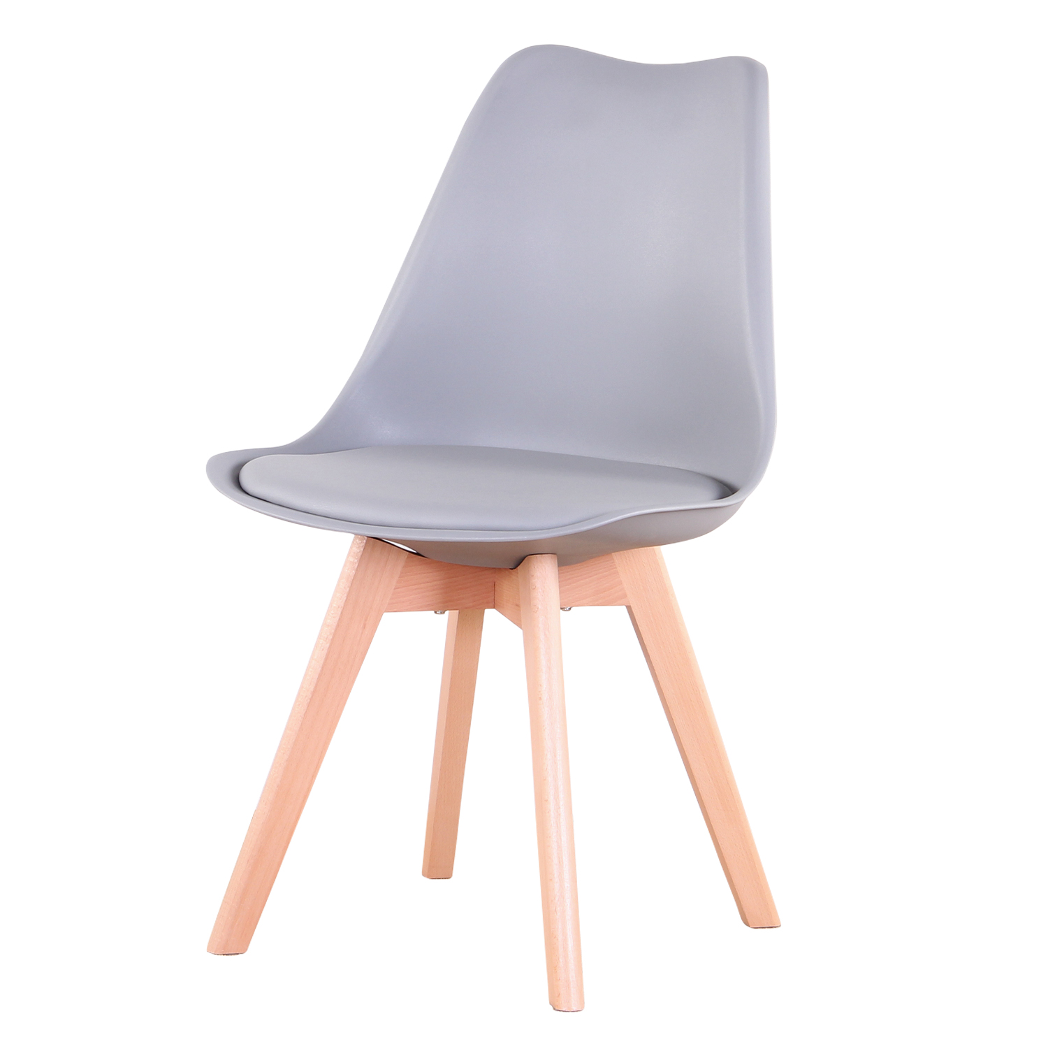 4 / 6Pcs Nordic Medieval Dining Chairs PU Padded Seat Beech Wood Legs Desk Chairs for Dining Room Bedroom Balcony Restaurant