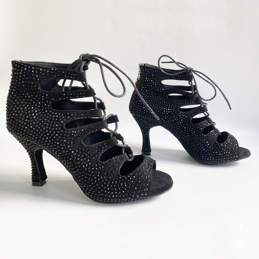 Zapatos de Baile Latino Mujer con Purpurina Negro Profesional Zapatos  Plateados de Fiesta para Bodas de Salsa de Baile práctica de Rendimiento Zapatos  Salsa Mujer : : Moda