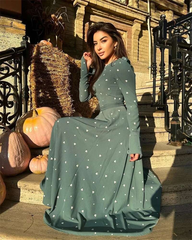 Vestido nuevo de moda para mujer, bata de estilo callejero con estampado de temperamento, manga larga, cintura alta, con cordones, primavera y verano, 2025 - details 1