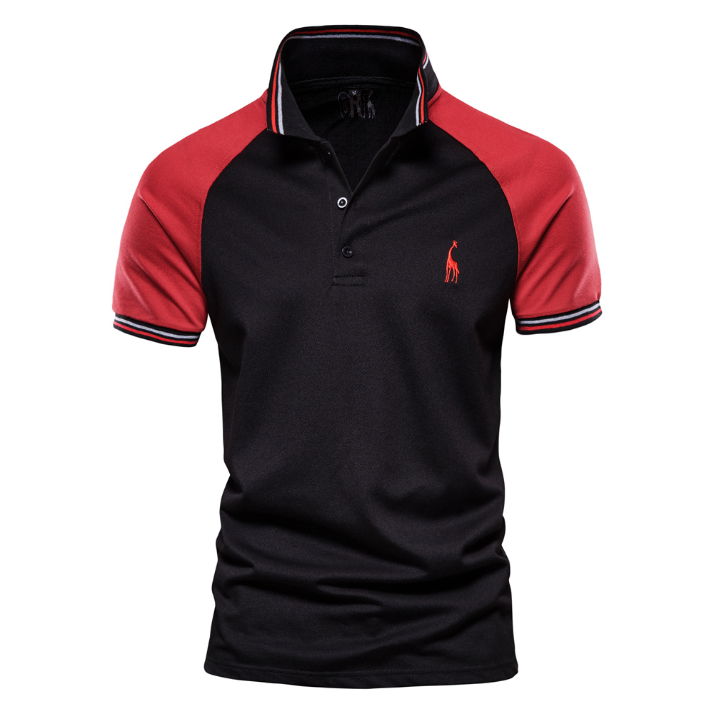AIOPESON - AIOPESON-Camiseta de marca de alta calidad para hombre, polo de empalme sólido, camisa bordada informal, ropa para hombre