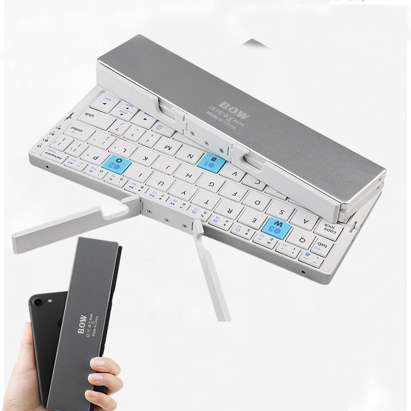 seenda Teclado Bluetooth plegable para viajes, teclado plegable inalámbrico  portátil con teclado numérico, teclado recargable de tamaño completo para