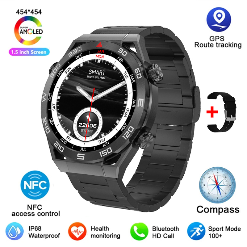 Huawei-reloj inteligente Xiaomi NFC para hombre, dispositivo deportivo con  rastreador GPS, Pantalla AMOLED 454x454 HD, control del ritmo cardíaco, ECG  + PPG, Bluetooth, llamadas