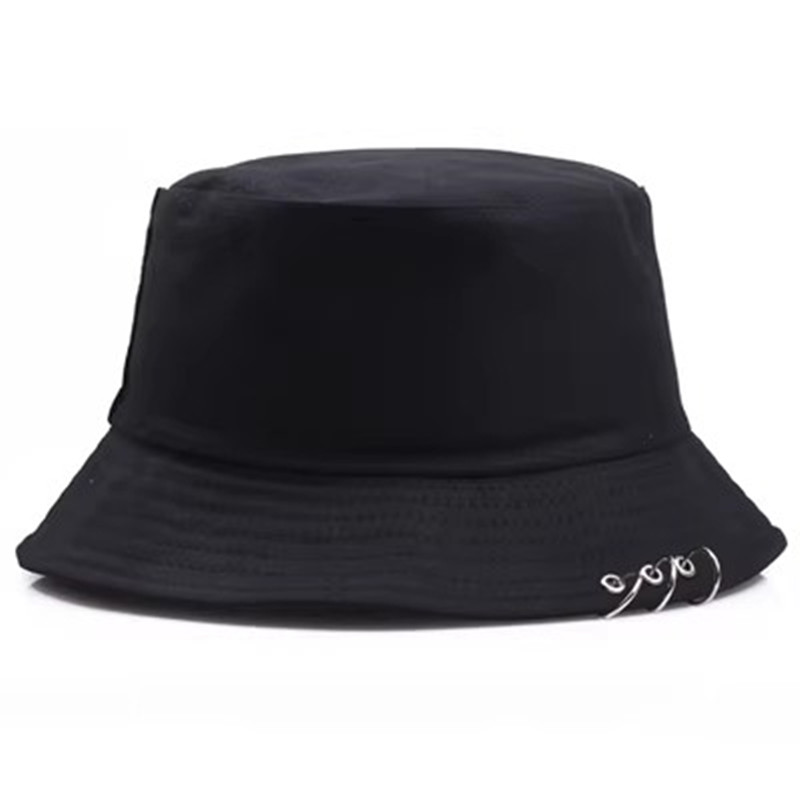 Sombrero de pescador con anillos para hombre y mujer, gorra plana de Hip  Hop, Color sólido, moda coreana, Bob, Kpop, verano y primavera, novedad