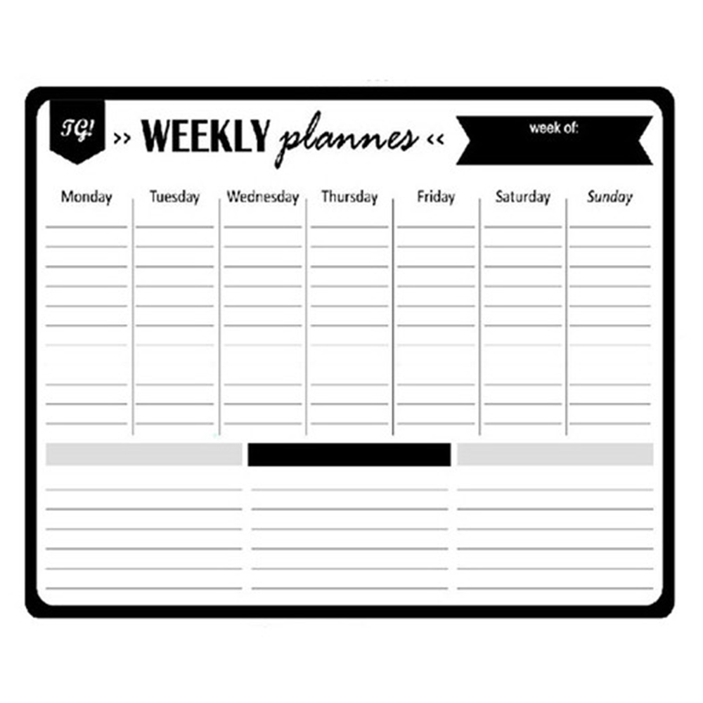 Comprar Pizarra magnética suave, calendario diario/semanal/mensual, pizarra  blanca, imanes para nevera, horario del planificador