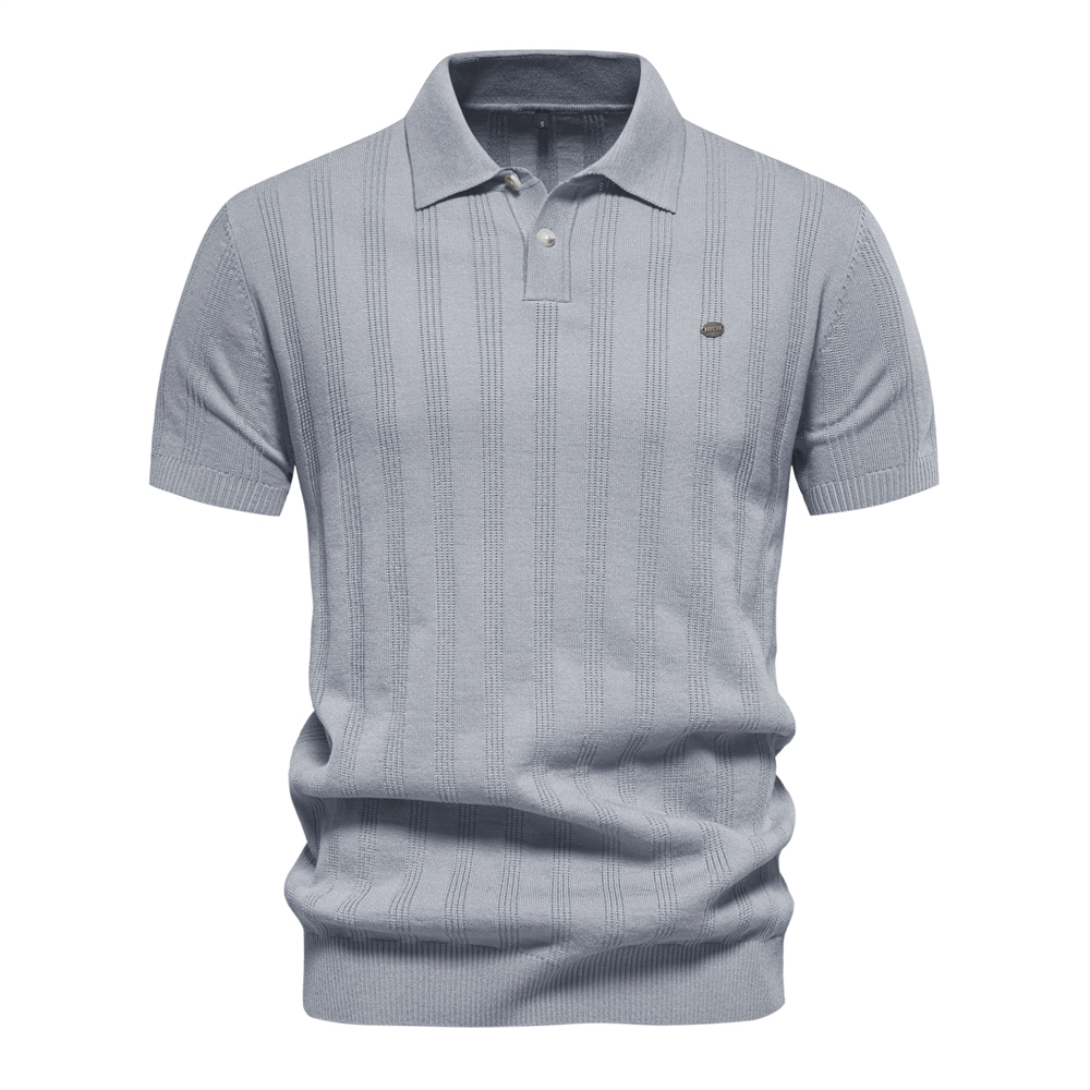 AIOPESON - Polo de punto acanalado para hombre, camiseta transpirable y fresca de calidad de marca, camisetas texturizadas, novedad de verano 2024