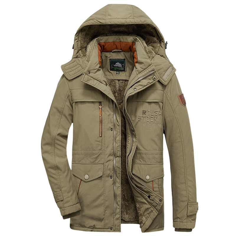 Men Winter New Windproof Hooded Thick Fleece Warm Parka Men Fashion Brand Coat Men Classic Casual Parka Jacket Men Size 6XL