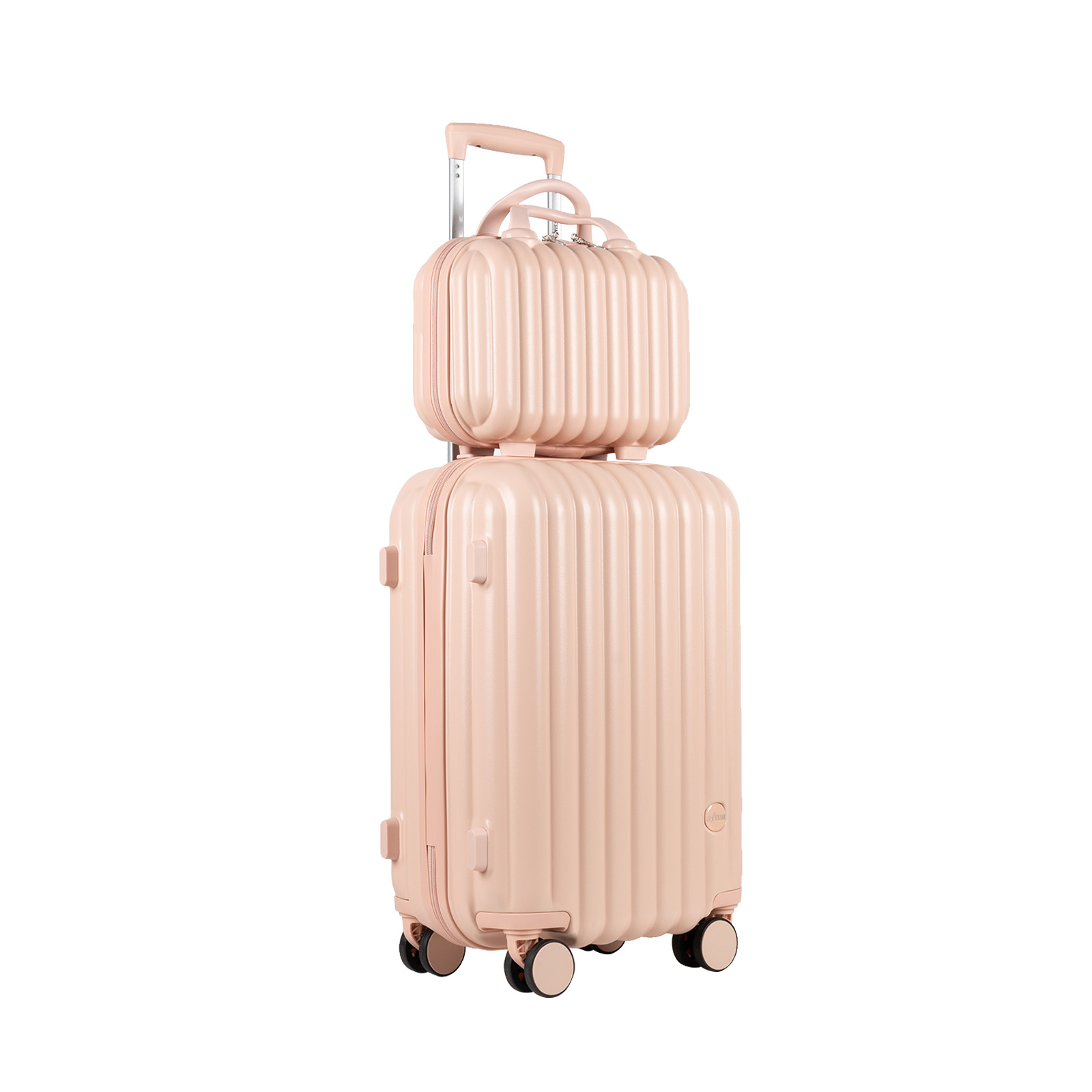 S STAR Juego de 2 maletas de viaje, Báscula de equipaje, Carcasa ligera de PC, Asa con bloqueo en 3 alturas, Maleta grande, mediana y de cabina con un neceser, Trolleys, 4 ruedas giratorias 360 ° Cerraduras de Combinación, 12/20 Pulgadas