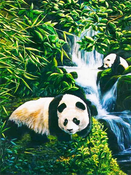 RUOPOTY - RUOPOTY-pintura acrílica moderna por números para adultos, cuadro decorativo de Panda, Kits de manualidades