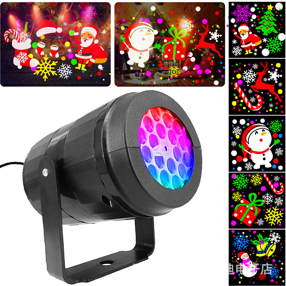 RXUNS - Luces de proyector Led de Navidad, decoración de 16 patrones, luz de copo de nieve giratoria colorida para balcón, Carnaval, boda, ventanas del hogar