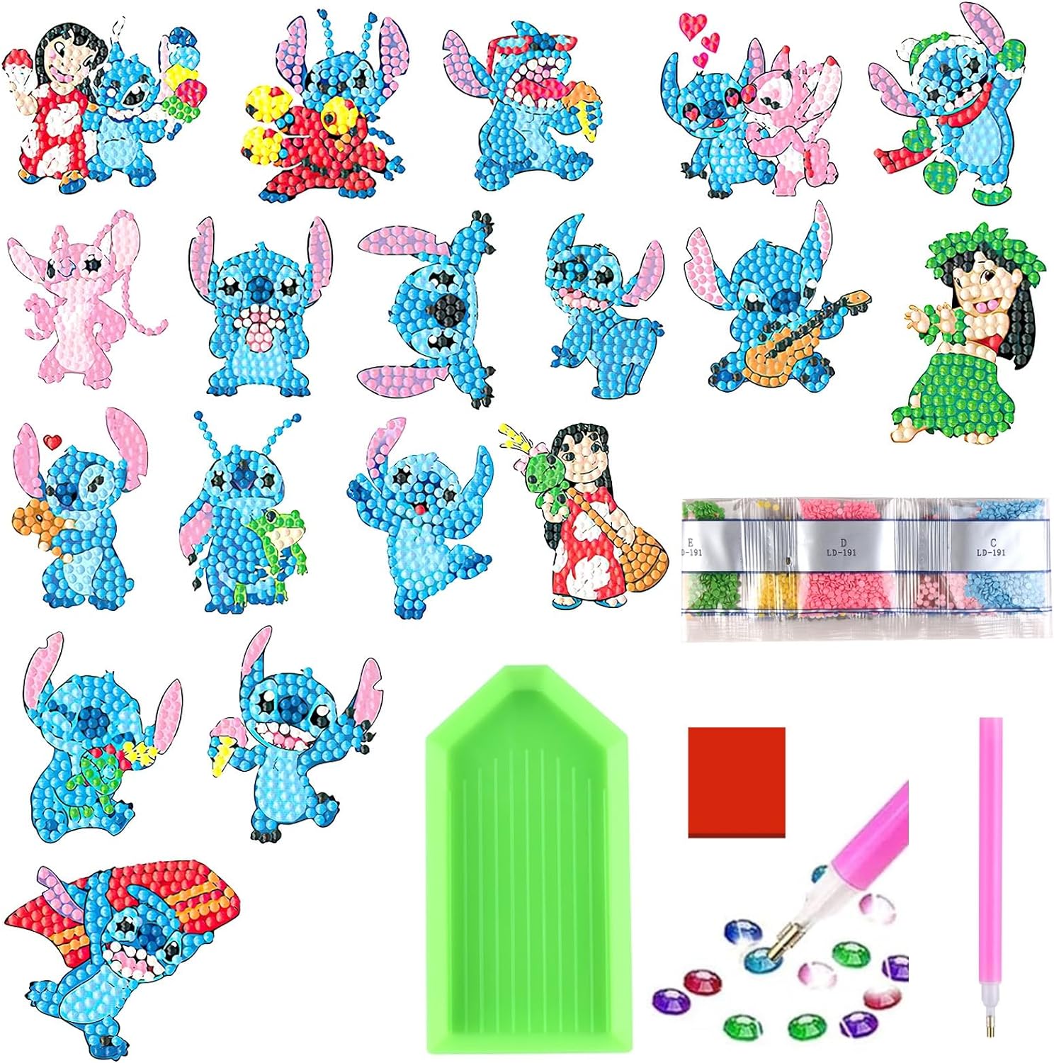 Kit De Pintura Con Diamantes Para Niños - 44 Diseños De Animales, Incluye Herramientas, Ideal Para Principiantes Y Manualidades DIY