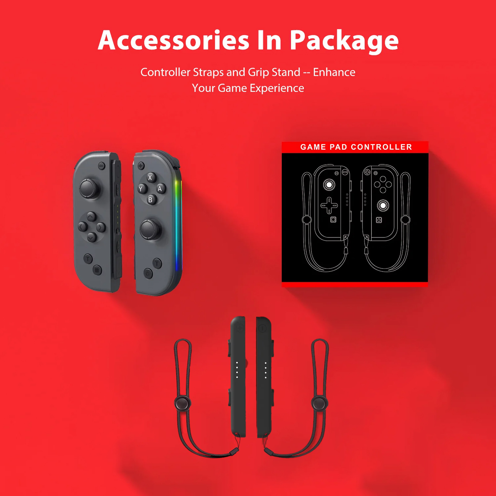 JoyPad Switch Controller luminiscencia Lateral Joy Cons L/R Compatible ...