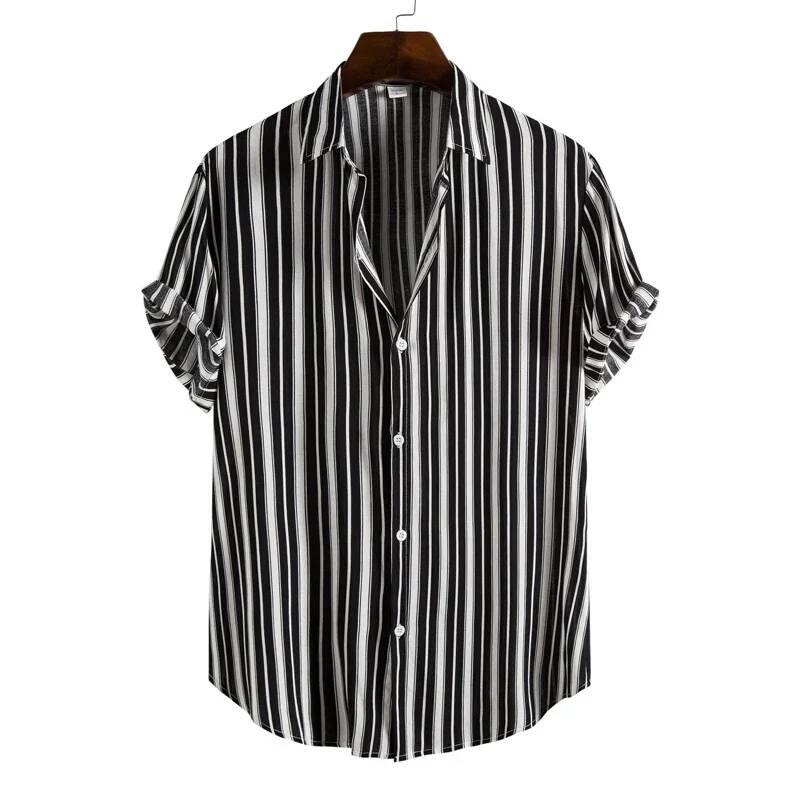 Hombres de manga corta con estampado hawaiano retro de los años 90, camisa de playa tropical para vacaciones, camisas sueltas casuales para hombres - details 7