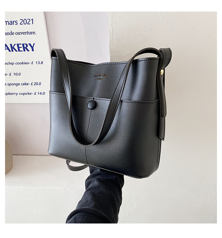 Bolsas De Ombro Vintage Para Mulheres , Cor Sólida , Simples , Axilas , Bolsa Macia De Couro PU