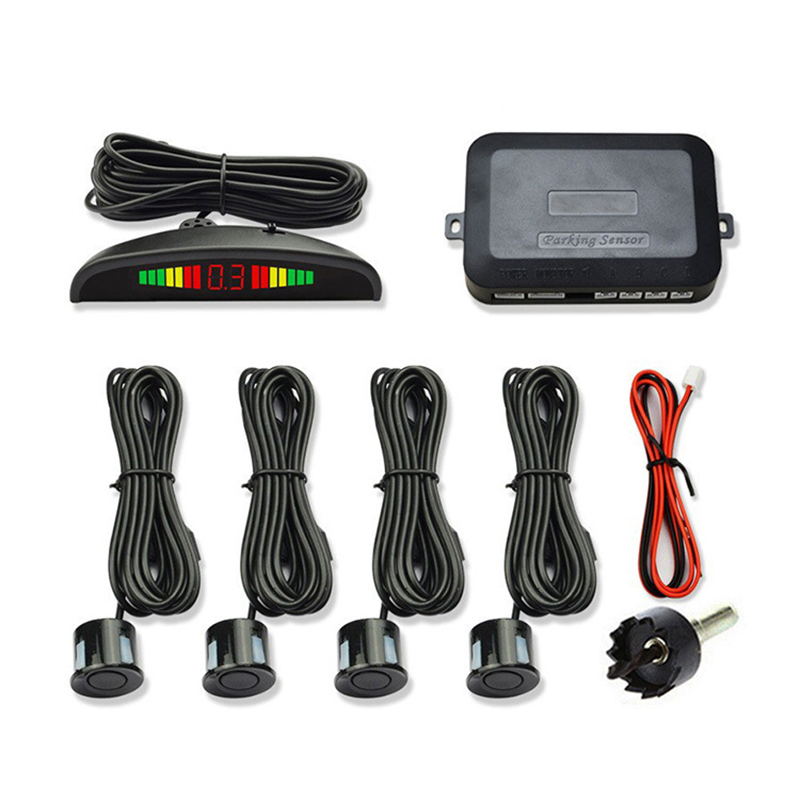 Risingon-Kit de Sensor de estacionamiento LED Universal para coche,  pantalla Digital precisa de 4 Radar, alarma de distancia de obstáculos, Kit  Parktronic