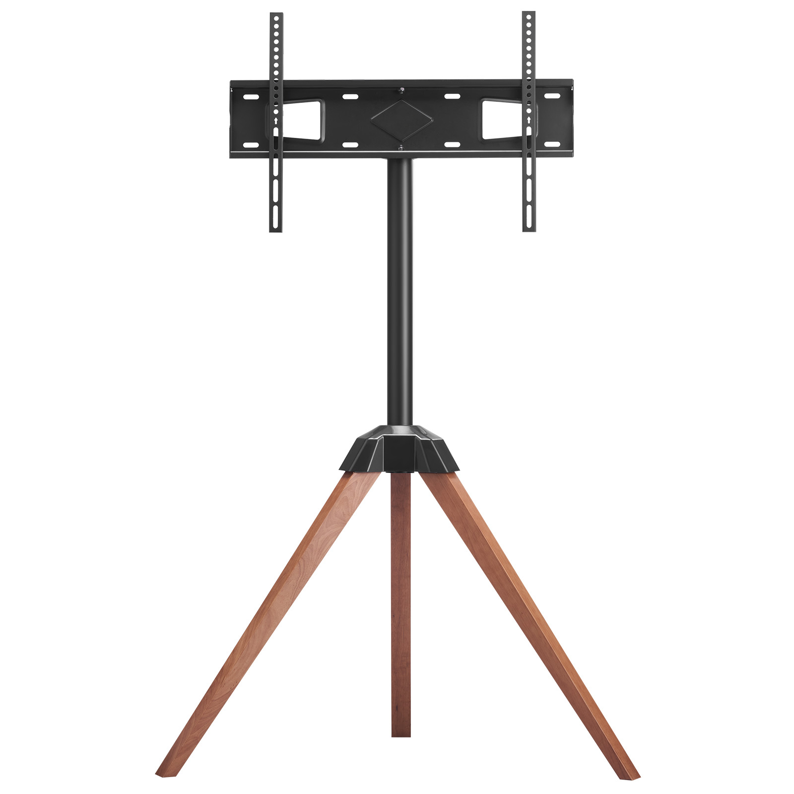 SucceBuy Tripod Easel TV Stand_ Compatible with 101.6-165.1 cm Flat or Curved Screens Up to 44.91 kg_ 18° Swivel Adjustment with Wooden Legs_ Suitable for Bedroom_ Living Room_ Studio_ Supports MAX VESA 600 x 400 mm