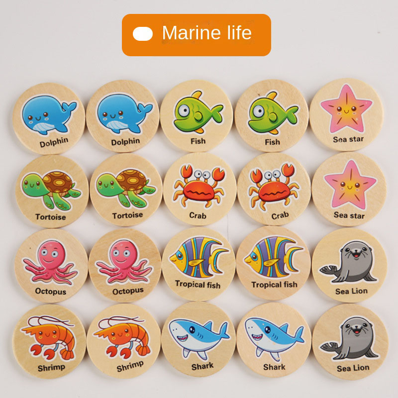 Diikamiiok - Encontrar el mismo patrón de juego de rompecabezas juguetes de madera para bebés para niños de juguete de madera de dibujos animados de Niños de memoria de ajedrez en la formación