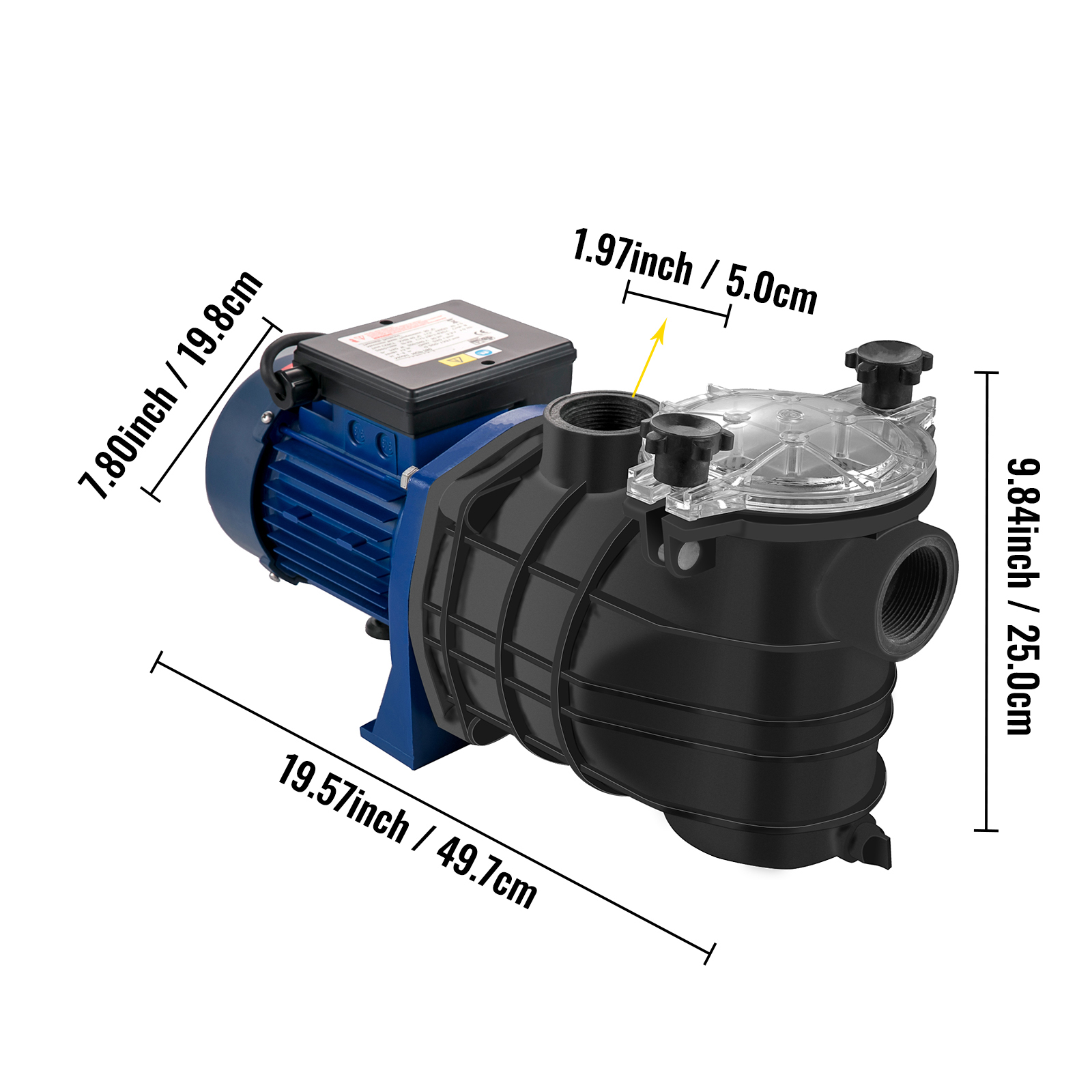 SucceBuy 1 HP Pool Pump 750W_ In/Ground Swimming Pool Pump with Strainer Basket_ 1.97